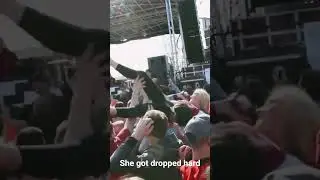 Dropped while crowd surfing 