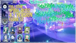 C6 Lynette Hyperbloom and C0 Neuvillette Hyperfreeze | NEW Spiral Abyss 4.7 Floor 12 Fullstars