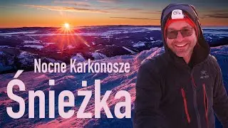 Śnieżka w Zimie. Nocne Karkonosze.