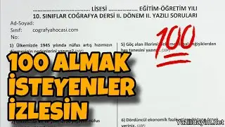 10.Sınıf Coğrafya 2.Dönem 2.Yazılı