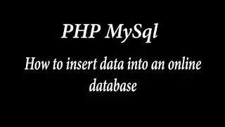 php mysql how to insert data into the database