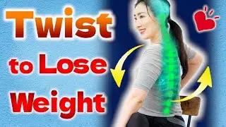 Just Twist Spine to Lose Weight! Super Easy Yoga on Chair to Balance Autonomic Nervous System