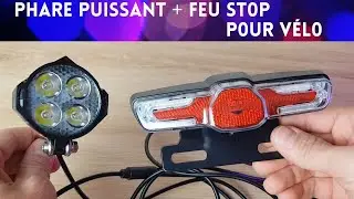 Kit de phare et feu de stop et clignotants pour vélo électrique