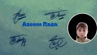 Azeem Raza name signature style with arooj