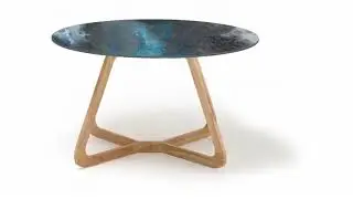 Round Outdoor Table in Thunderstorm Ceramic Made in Italy - Pegaso