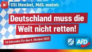 Deutschland kann und muss die Welt nicht retten