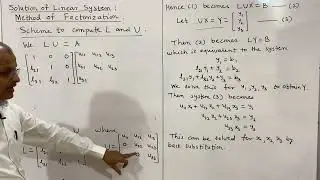 Numerical Analysis : Solution of Linear Systems: Factorization Method.