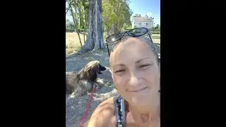 Gita di famiglia con cane al lago di Garda.
