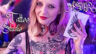 ASMR Relaxing Tattoo Shop - Giving you Neck Tattoo! Roleplay | Paper, Drawing, Buzzing Sounds