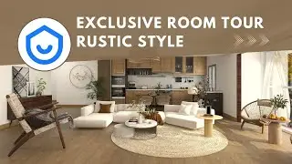 Rustic style living room design🌳🎨