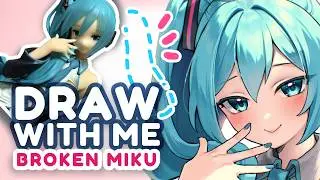 Drawing a broken Miku doll