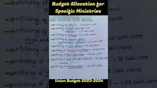 Budget Allocation for specific Ministries 