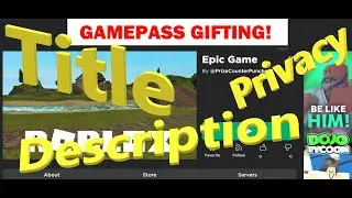 How to Change Game Title, Description, Privacy (Roblox Studio Tutorial)
