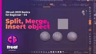 ZBrush 2020 Basics for Beginner - 04 - How to insert, split & merge object