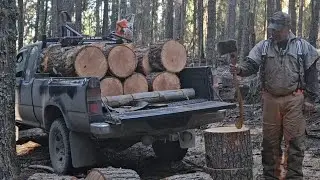 Special Axe Splittin Doug Fir. #firewood #axes #vintage #chainsawman.