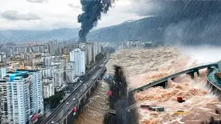 Most Horrific Flood in China! Storm and flood destroys everything in its path