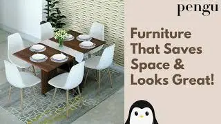 Pengu Space Saving Folding Dining Table 6 Seater