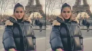 Black long down puffy coat with a hood. Moncler long down jacket.  Длинный пуховик Moncler.