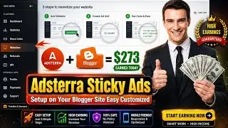 How To Add Adsterra Sticky Ads In Blogger | Adsterra High CPM Ads 2023