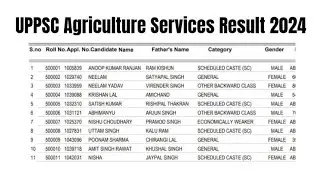 UPPSC Agriculture Services Result 2024 | Cut Off Marks, Merit List