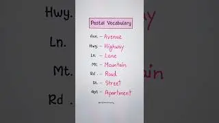 Postal Vocabulary 💯👩‍🏫 