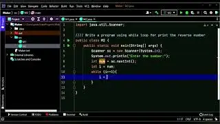 write a program using while loop print the reverse number , print reverse number, #java, #while loop