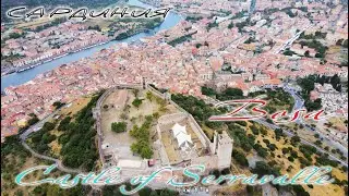 Город Bosa и Castle of Serravalle. Италия. Сардиния. 4К.