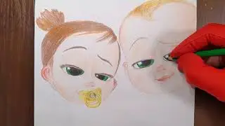 Drawing Baby Boss 2. Рисую Босс Молокосос 2. Бэби Босс 2.