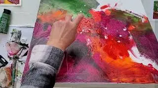 Catalyst Wedge Techniques / Abstract Art / Build layers / Reuse leftover acrylic paint #art