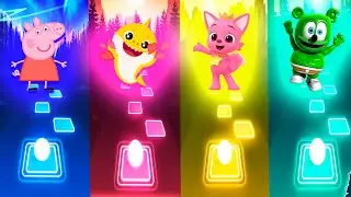 Peppa Pig VS Baby Shark Vs Pinkfong VS Gummy Bear Tiles Hop EDM Rush