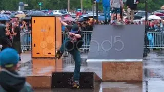 Skateboard show tricks springboard. Stock Footage