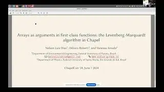 ChapelCon '24: Arrays as Arguments in First-Class Functions—the Levenberg-Marquardt Algorithm