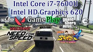 Gaming Test Intel Core i7-7600U Intel HD Graphics 620 /GTA 5, CS:GO, WOT, NFS, MK X, nsun 4,VALORANT