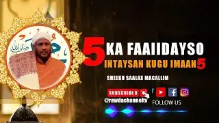 SHAN AAN KA FAAIIDAYSO INTA AYSAN KUGU IMAAN 5 ||ᴴᴰ|| SHEEKH SAALAX MACALLIM.