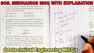 MCQ's for Soil Mechanics with explanation, geotechnical engineering mcq, GATE Preparation, SSC Civil