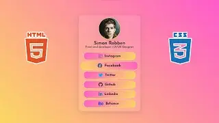 Social media links card | HTML & CSS