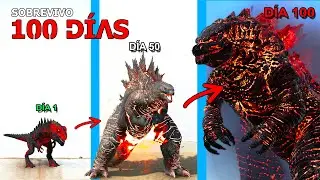 SOBREVIVO como GODZILLA ROJO 100 DIAS en ARK Y EVOLUCIONO en Kaiju! Rey de Monstruos y dinosaurios