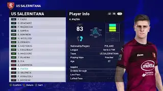 SALERNITANA PLAYER FACEPACK, KITSPACK AND FILE EDIT | PES 2021| PC VERSION
