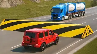 Cars vs Monster Speed Bump Challenge #3 in BeamNG Drive!