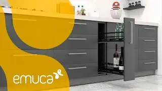 How to install an extractable bottle rack on the lower units of kitchen furniture TitaneMax - Emuca