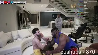 adin ross arm wrestles his security guard