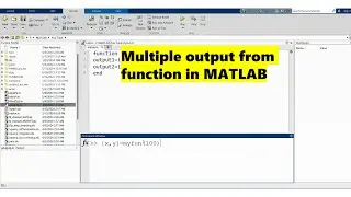 How to get multiple outputs from a function in MATLAB