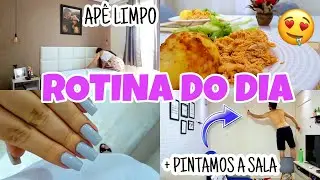 MINHA ROTINA DO DIA:APÊ LIMPO E CHEIROSO | BATATA NA AIRFRYER | FIZ AS UNHAS + PINTAMOS A NOSSA SALA