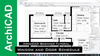 ArchiCAD Beginner Tutorial | Window and Door Schedule | Part 01