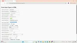 All  Input Types In HTML