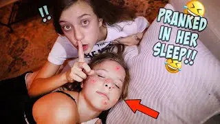 PIMPLE PRANK ON MY SISTER WHILE SHE IS SLEEPING!!