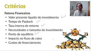 Escolha de Critérios para Gestão de Portfólio de Projetos