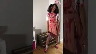 Cute or creepy? Halloween costume transition!   Made this costume in a day