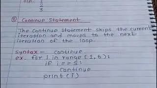 Break, Continue and Pass statement used in Python 