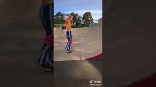 Friends Scream Excitedly When Girl Does Cartwheel Without Using Her Hands While Skating